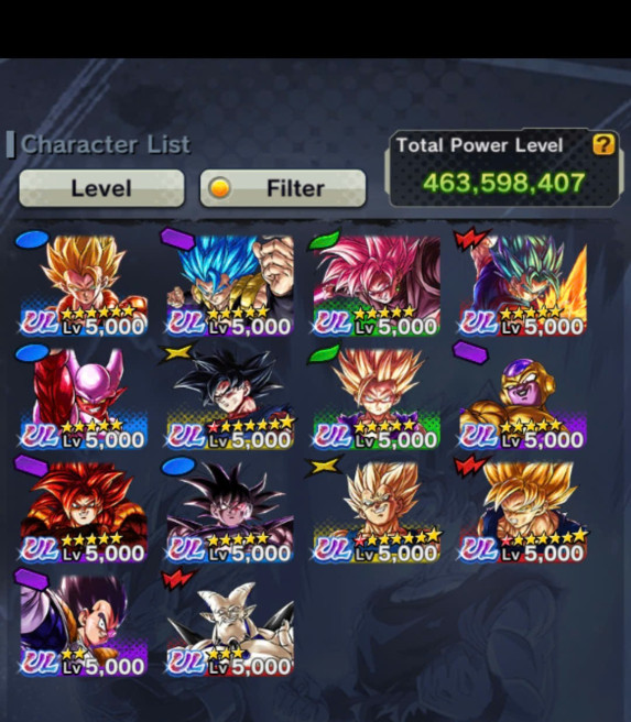 D210-SUPER VIP ACCOUNT-14 UL (Majin Vegeta + Turles + SS4 Gogeta + Goku Uis + Gohan + Super Gogeta + Vegito + Gogeta + Rose) + 51 Legend + Vip Equipment-Vip Zenkai
