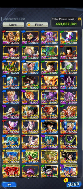 D210-SUPER VIP ACCOUNT-14 UL (Majin Vegeta + Turles + SS4 Gogeta + Goku Uis + Gohan + Super Gogeta + Vegito + Gogeta + Rose) + 51 Legend + Vip Equipment-Vip Zenkai