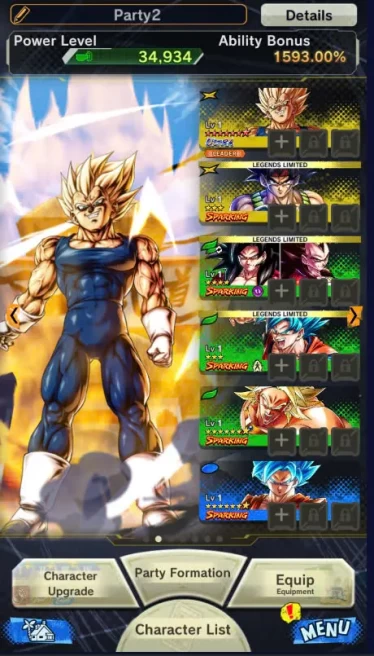 D222-Android Solo-UL Majin Vegeta Full Red Star+15.600 Chrono Crytal+Soul+Event Farm CC+Alcune leggende limitate