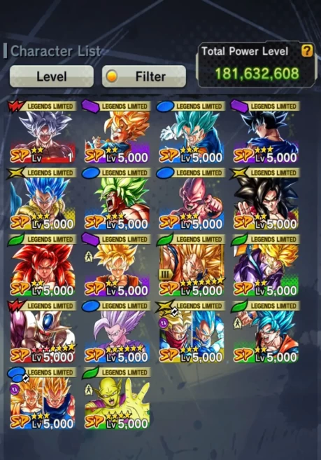 D229-IOS+Android-UL Beast Gohan 12 Red Star+18 Legends+Good Equipment+181 Millions Power+SS3 Goku Zenkai+Cooller 10 Red Star+Trunks+SS4 Goku