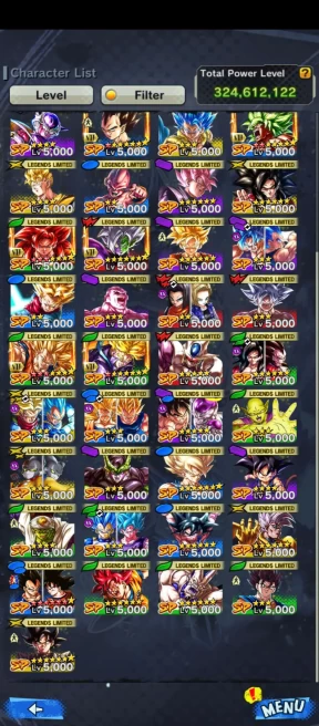 D242-Nice Account-8 UL(Turles+Gohan+Gogeta+Broly+Frieza+Rose)+49 Legend Good Star+VIP Equi-Vip Zenkai+Nice Team PVP+Vegito+Goku Black+VegetaGoku
