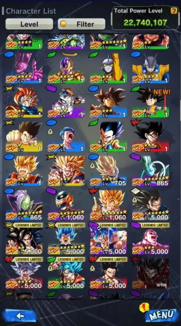 D252-IOS+Android-3 UL(Goku Uis 12 Red Star+Gohan)+10 Legends+Have Equipment+Ultimate Gohan+Vegeta+SS4 Goku