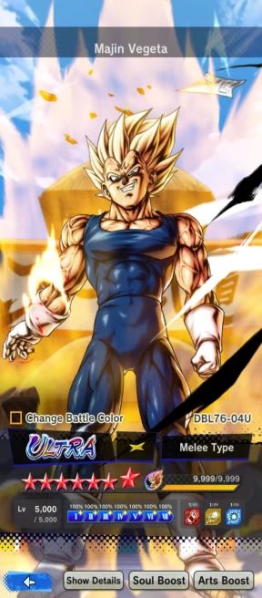 D261-Android Only-UL Majin Vegeta Full Red Star+20.300 Chrono Crytal+Soul+Event Farm CC+Some Legends Limited