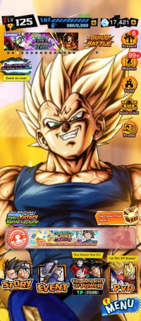 D266-Android Only-UL Majin Vegeta  Red Star+17.400 Chrono Crytal+Soul+Event Farm CC+Some Legends Limited