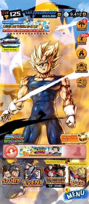 D267-Android Only-UL Majin Vegeta  Red Star+9.400 Chrono Crytal+Soul+Event Farm CC+Some Legends Limited