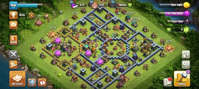 Th 14 / LeveL 166 / Gems 9 / Heroes (55 62 40 35 18) / CN 500 / code 129