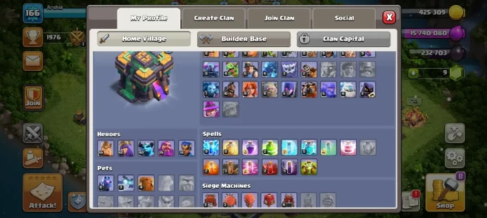 Th 14 / LeveL 166 / Gems 9 / Heroes (55 62 40 35 18) / CN 500 / code 129