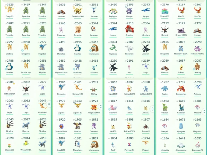 lvl35、100IV Mewtwo、43 Legendary、10 Shiny、Shiny Celebi等、36 nice 100IVポケモン、多くの高いCPポケモン N8565を持っています