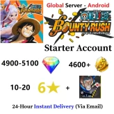 [Global - Android] 4900-5100 Rainbow Diamonds + 4600+ Gold Fragments + EX Garp + 10-20 6 Star Character - Starter Accounts