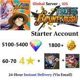 [Global - iOS] 5100-5400 Rainbow Diamonds + 1800 + Gold Fragments + EX Garp + Big Mom + 60-70 4 Star Character - Starter Accounts