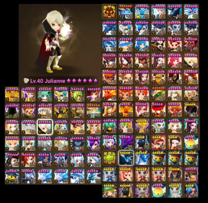Global - LD5 - Julianne ( Light Vampire ) + 12 Nat5 + Arena C1 ( Old ) + Woosa + Taor + Verad + Camilla + Charlotte + Barbara + Ophilia +R