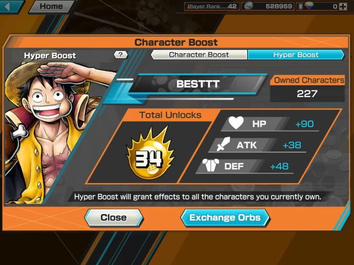 BR379-IOS+Android-Hyber 34+10 Ex(Gear 5+Lucci+Yamato Ace+Roger+Shank Red+Kid Law+Luffy+Akainu+Yamato+Oden)+Good Medal+SUP 154%+Jabra+Kaku+Broggy