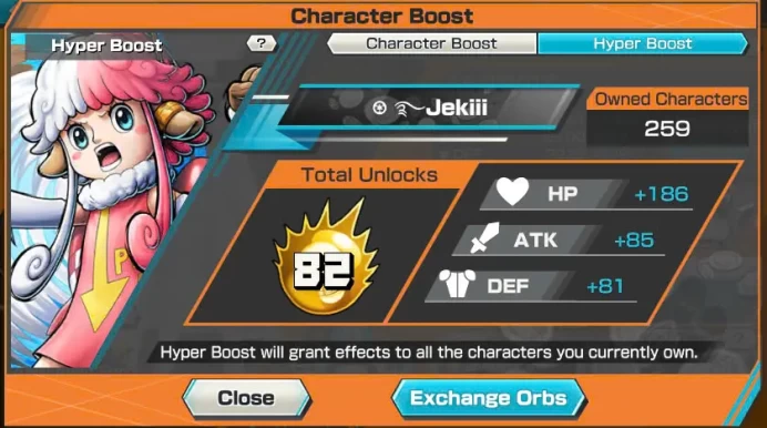 BR385-Vip Acc-Hyber Boost 82+11 Ex(Kuzan+Lucci+Snake+Roger v2+Yamato Ace+Roger+Kid Law+Kaido v2+White Beard+Shank)+Vip Medal+Many Bounty Fes Max