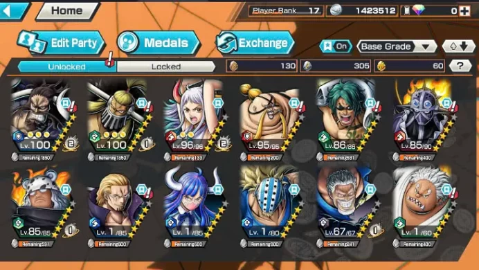 BR390-IOS+Android-3 Ex Meta(D.Garp+Kaido v2+Yamato)+Good Medal+S-Bear+Oden v2+Egghead Zoro+S-Hawk+Kuma+King+Young Ray