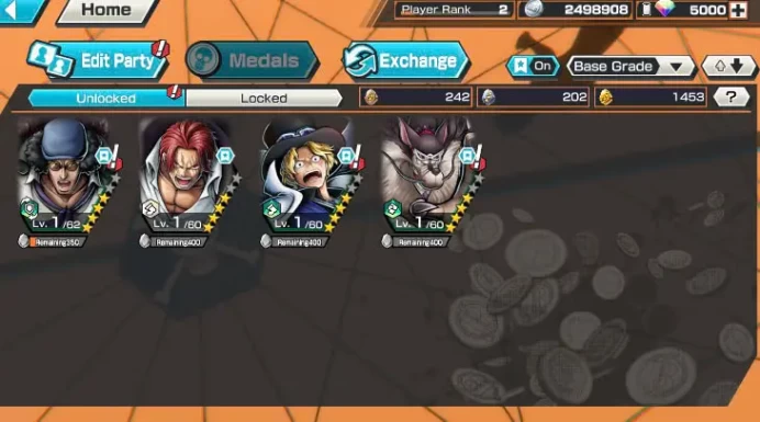 BR391-Android Only-5.000 Diamond RD+3 Ex Meta(Sabo+Kuzan+Shank v4)+1.453 Fragment+Solo Fresh+Jabra+Dorry+Noland