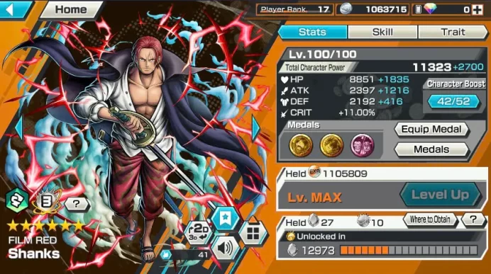 BR393-IOS+Android-Shank Flim Red Boost 3+Roger v2 Max+Yasopp Max+Ben Beckman Max+Rayleigh Max+Good Medal+Support 132%+Egghead Luffy+Pacifista