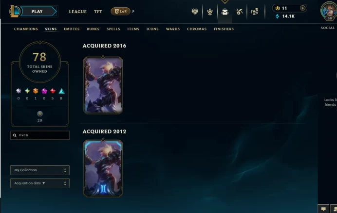 NA EMAIL CHANGEABLE 81 CHAMPIONS 78 SKINS  Judgment Kayle Worlds 2012 Riven Vengeful Wraith + Rare icons