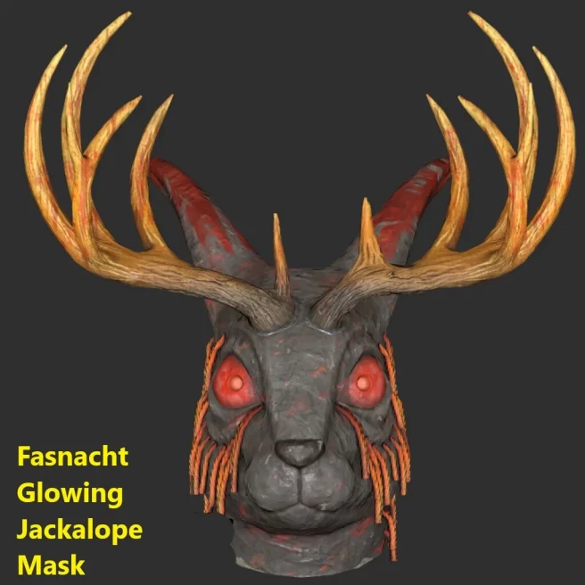 Fasnacht Glowing Jackalope Mask