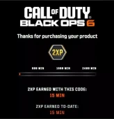 15 Min Weapon XP + 15 Min Double XP | COD Black Ops 6 | PC | PS | Xbox