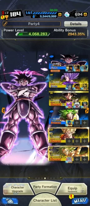 UL Gohan Beast red 10s+UL Turles 8s+20 LL(Goku black 10s+Nappa+shenron+ss4 gogeta+cooler+frieza+android 1718+ss3 goku)Godly Equip max (518)