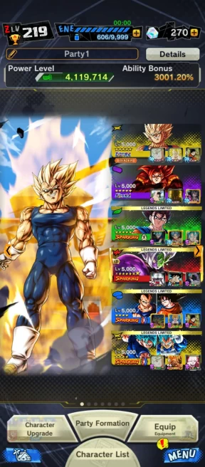 D277-Nice Team Fusion+5 UL(Majin Vegeta+SS4 Gogeta+Vegito+Hit)+32 Legends+Vip Equi+Good Zenkai+Zamasu Zenkai+2 Fusions+Vegito+200 Millions Power