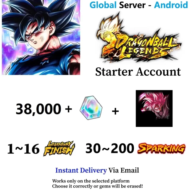 [Andorid] Ultra Super Saiyan Rosé Goku Black + 38,000+ Chrono Crystal - Fast Deliver - BNID Login