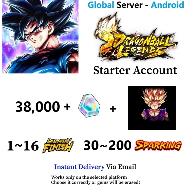 [Android] Ultra Super Saiyan 2 Gohan (Youth) + 38,000+ Chrono Crystal - Fast Deliver - BNID Login
