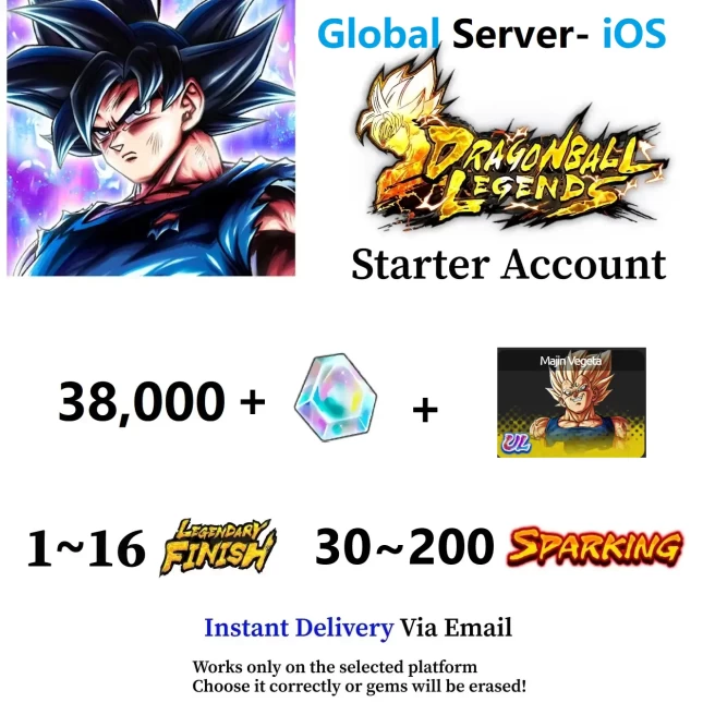 [iOS] Ultra Majin Vegeta + 38,000+ Chrono Crystal - Fast Deliver - BNID Login