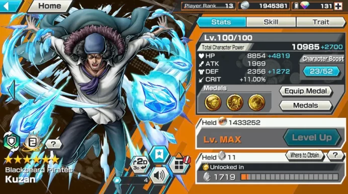BR405-IOS+Android-5 Ex Meta(Kuzan Max+Garp+Sabo+Lucci+Kid Law)+Item Good+Solo Fresh