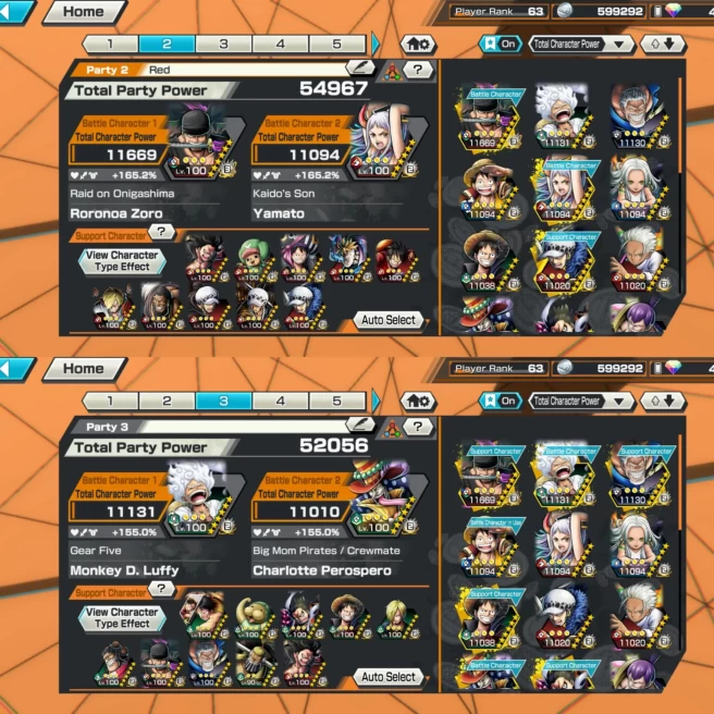 BR414-Hyber Boost 60+Zoro Full Boost 4 52/52+6 Ex Max 11K Power(Garp+Snake+Luffy Gear 5+Yamato+Luffy Blue)+Vip Medal+SUP163%+Many Bounty Fes Max