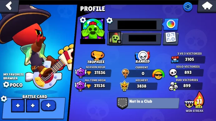 83 BS◆31k TROPHIES◆92 SKINS◆RANK 35 [5]◆RANK 25 [24]◆5 HYPERCHARGE◆11 LEG◆ BR91