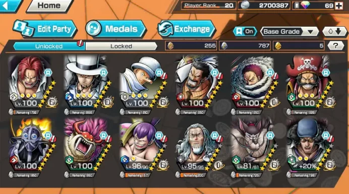 BR419-IOS+Android-Lucci Boost 3+4 Ex Meta(Shank v4+Roger+Kuzan)+Good Medal+Kaku Max+King Max+Garp Max+Katakuri Max+Who Max+Jabra+Support 134%