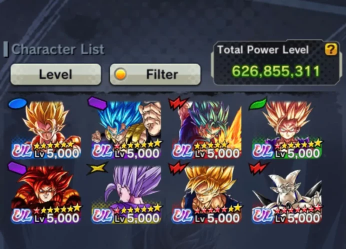 D307-SUPER VIP ACCOUNT-8 UL Meta(Beast Gohan+SS4 Gogeta+Gohan+Gogeta+Vegito+S Gogeta)+629 Millions Power+Vip Equi+Good Zenkai+NiceTeam Ready PVP
