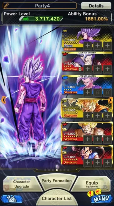 D149-IOS+Android-Team Gohan+UL Beast Gohan+17 Legends+Ultimate Gohan+New SS2 Goku+Beast Gohan+Soul+Event Farm CC+Have Equipment