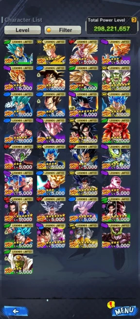 D202-IOS+Android-9 UL(Gohan+Vegito+Hit+Broly+Buu Kid+Rose)+33 Legends+Vip Equipment+Good Zenkai+Team Android-298 Millions Power+Goku Uis Zenkai