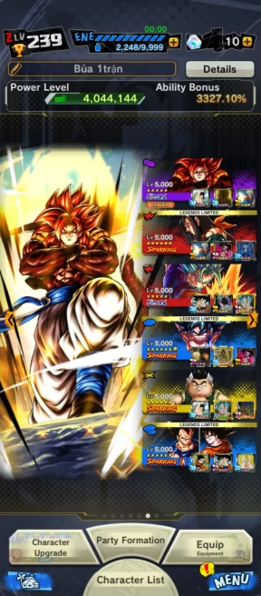 DR770-VIP Account-5 UL SS4 Gogeta+UL Vegito Blue+438 Millions Power+38 Legends+Sparking+Zenkai Red Star+Super Vip Equipment-Many Team For PVP