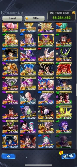 DR745-IOS+Android-UL Frieza Red Star+Full Team Frieza+18 LF(Super Baby 2 Red Star+Frieza Power+Cooler+Zamasu+Jiren+SS4 Gogeta-Good Equipment