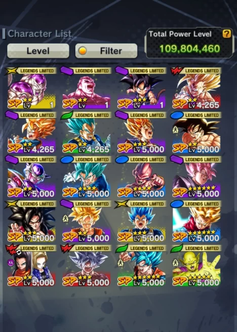 DR740-Nice Acc-4 UL(SS4 Gogeta+Goku Uis+Vegito Blue)+20 Legends+Vip Equipment+God SS Goku+SS4 Goku+SS Vegeta+God SS Vegito+Piccolo+Rose