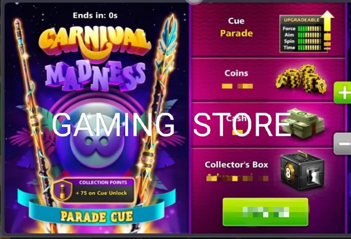 [MAX CUE] Parade Cue Max + 1000 Cash + 17 advance Collector Box