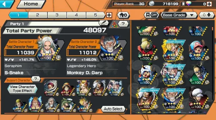 BR425-Nice Account-4 Ex Meta(Garp Max+Snake Max+Kuzan+Kaido)+Color Medal+Support 145%+Sanji Max+Rayleigh Max+Katakuri+Koby+Jabra+Egghead Luffy