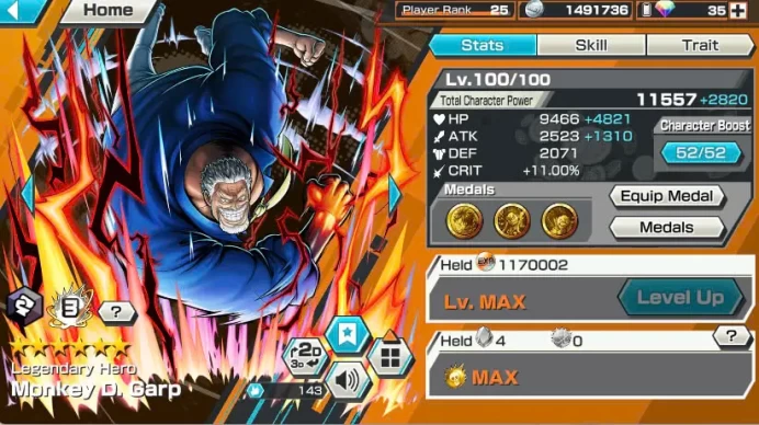 BR430-IOS+Androi-Garp Full Boost 4+4 Ex(Sabo+Kuzan+Roger v2)+Good Medal+Support 150%+Koby Max+Rayleigh Max+Oden v2 Max+Jabra+SBear+Bluneo+Sanji