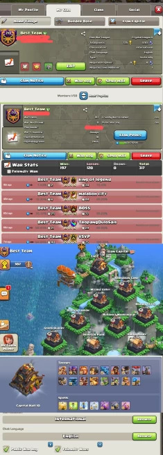 # CAPITAL HALL 10 # | Level 20.4 | Name : Best Team | Max Capital Army except 2 troops | Wins 197 Losses 120 | Crystal 2