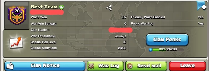 # CAPITAL HALL 10 # | Level 20.4 | Name : Best Team | Max Capital Army except 2 troops | Wins 197 Losses 120 | Crystal 2