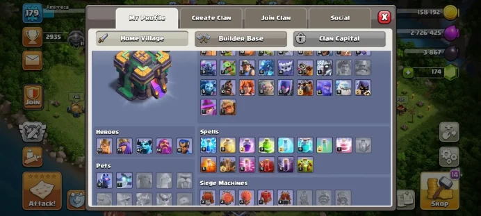 Th 14 / LeveL 179 / Gems 174 / Heroes (59 79 42 50 18) / CN 1000 / code 223