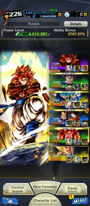 ทีมฟิวชั่น + ลูก-UL โกฮาน สัตว์ + UL โกฮาน ss2 + UL ss4 gogeta 8s + 28 LL (vegito 8s + 2 LF ฟิวชั่น + เด็ก 2 + gotenks + ss3 โกกู 13s + ลำต้น 8s) อุปกรณ์ที่ดี (557)