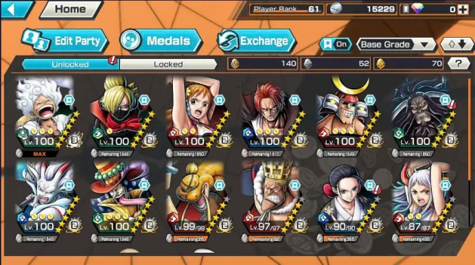 BR441-IOS+Android-Hyber 57+Luffy Gear 5 Full Boost 4+4 Ex(Shank v2+Yamato Red+Yamato Hybrid)+Good Medal+Support 160%+Peros Pero Max+Robin+Kaku