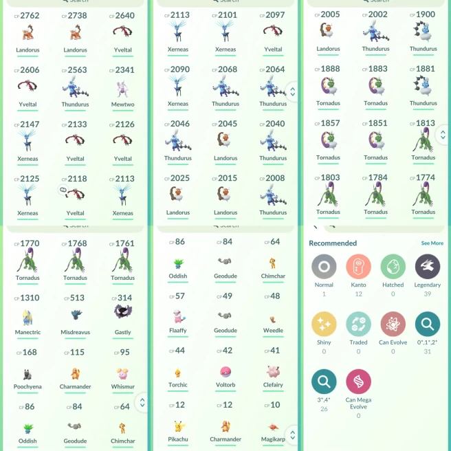 lvl25,have 39 Legendary,Mewtwo Landorus Yveltal Thundurus Xerneas Tornadus etc N8616