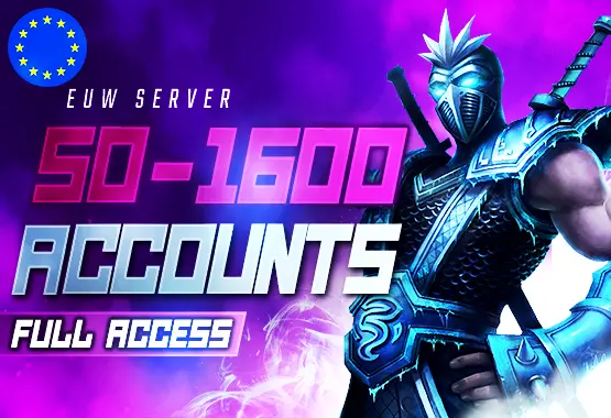 EUW | FULL ACCESS 50-1600 SKINS PREMİUM LEAGUE OF LEGENDS ACCOUNTS