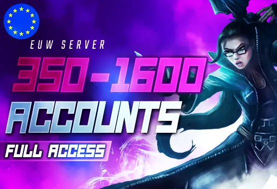 EUW | FULL ACCESS 350-1600 SKINS PREMİUM LEAGUE OF LEGENDS ACCOUNTS