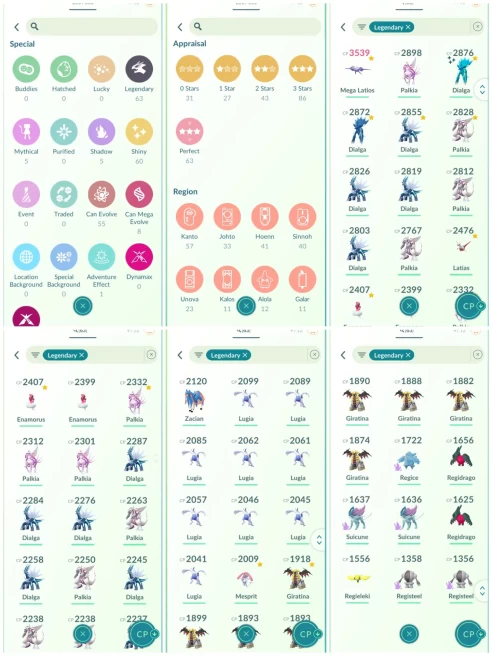 p102~IV100 Mesprit~Shiny Origin Dialga~63 Legendary~60 Shiny~63 Hundo (IV100)~IV100: Mega Gengar 3,8k, Dragonite 3,3k, Goodra 3k